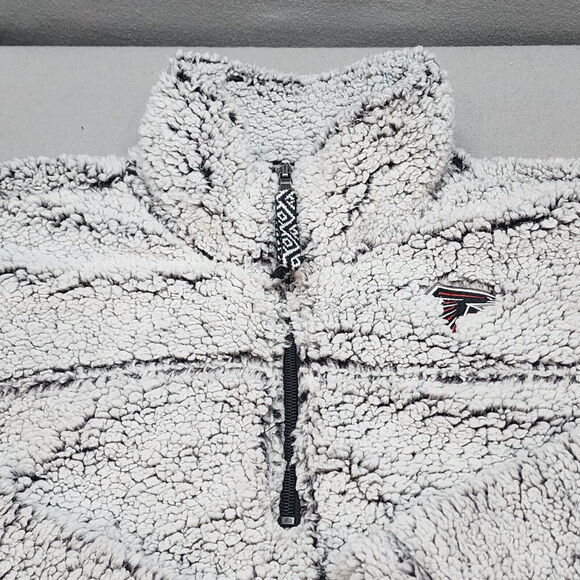 NFL Women's Gray Atlanta Falcons Sherpa‎ Quarter-Zip Pullover Jacket Size M - Picture 4 of 8
